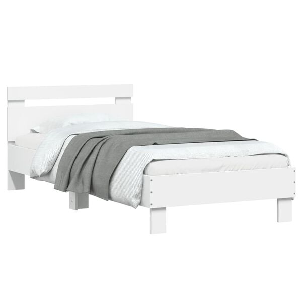 vidaXL Cadre de lit sans matelas avec t&ecirc;te de lit blanc 90x190 cm
