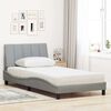vidaXL Lit avec matelas Hanko gris clair 100x200 cm tissu