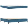vidaXL Cadre de lit avec matelas Bleu fonc&eacute; 200 x 200 cm tissu
