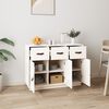 vidaXL Buffet Blanc 100x40x75 cm Bois massif de pin