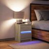 vidaXL Armoire de chevet avec lumières LED chêne sonoma