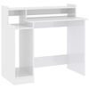 vidaXL Bureau lumières LED Blanc brillant 97x45x90cm Bois d'ingénierie