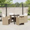 vidaXL Ensemble de salle &agrave; manger pour jardin 5 pcs Beige polyrotin