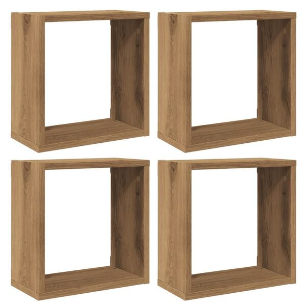 vidaXL Étagères cube murales 4 pcs chêne artisanal bois d'ingénierie