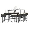 vidaXL Ensemble de bar de jardin 9 pcs avec coussins noir poly rotin