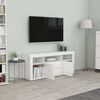 vidaXL Meuble TV Blanc brillant 120x30x50 cm Bois d'ingénierie