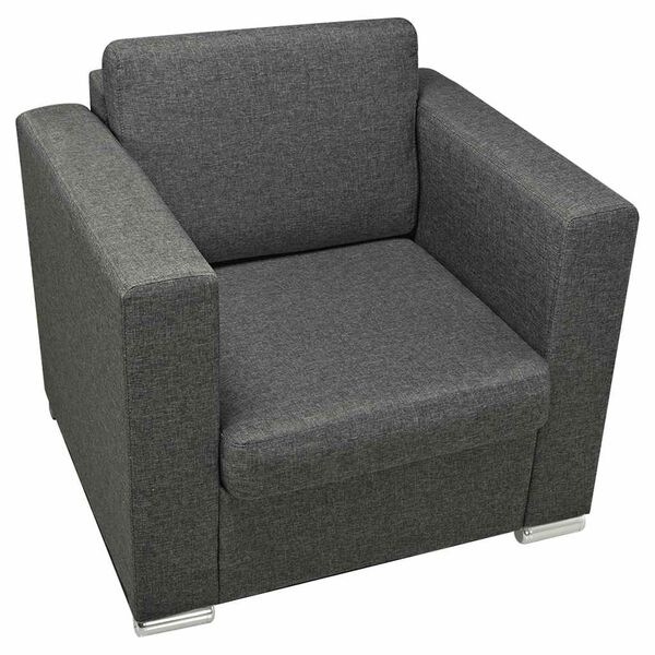 vidaXL Fauteuil gris foncé tissu