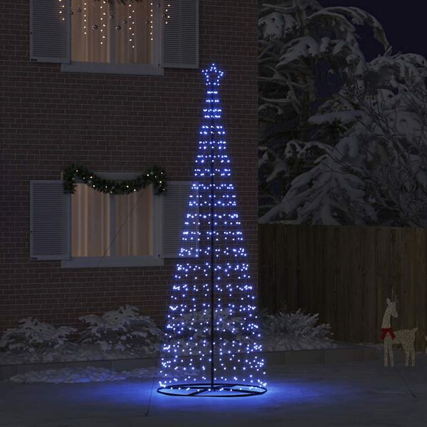 vidaXL Arbre de No&euml;l LED avec 800 LED avec support Bleu 400 cm Fer