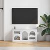 vidaXL Meuble TV Blanc brillant 80 x 35 x 40 cm Bois d'ing&eacute;nierie