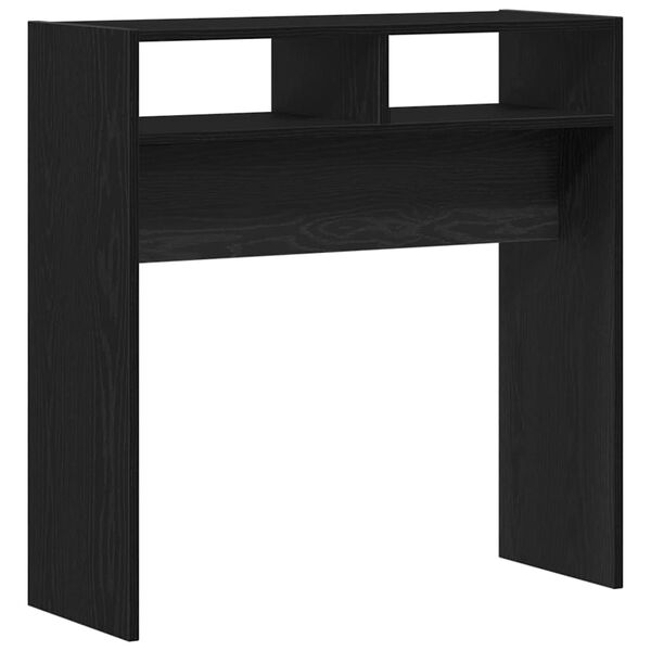 vidaXL Table console Ch&ecirc;ne noir 78 x 30 x 80 cm Bois d'ing&eacute;nierie