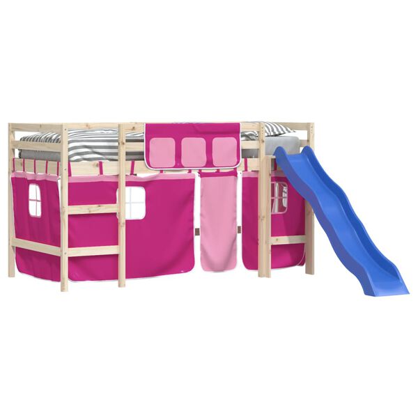 vidaXL Rideaux pour lit mezzanine rose polyester