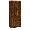 vidaXL Buffet haut Ch&ecirc;ne fum&eacute; 69,5x34x180 cm Bois d'ing&eacute;nierie