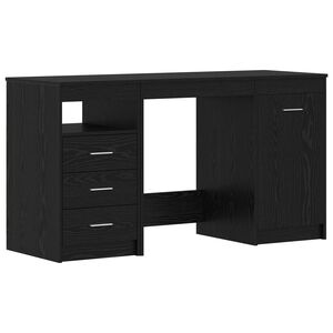 vidaXL Bureau 2 pcs Ch&ecirc;ne noir 140 x 50 x 76 cm Bois d'ing&eacute;nierie