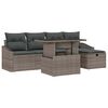 vidaXL Ensemble de canap&eacute; de jardin 6 pc Gris polyrotin