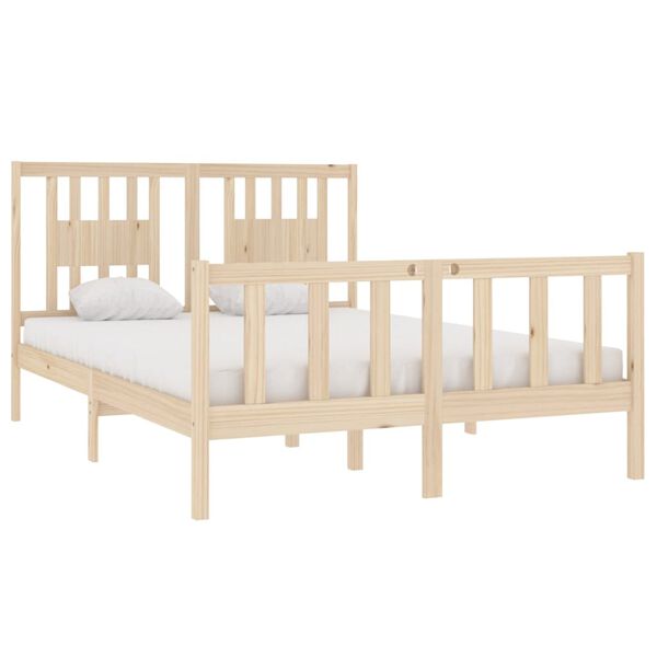 vidaXL Cadre de lit sans matelas 135x190 cm bois massif