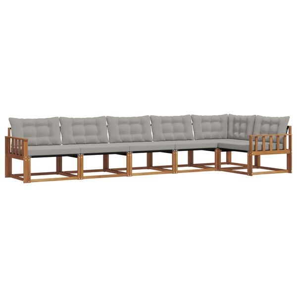 vidaXL Ensemble de canap&eacute;s d'ext&eacute;rieur 6 pcs Gris Naturel et Clair