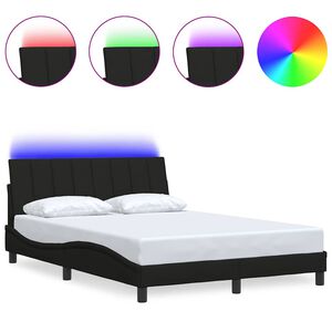 vidaXL Cadre de lit sans matelas Hanko noir 120x200 cm tissu