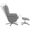 vidaXL Fauteuil inclinable de massage et repose-pied gris clair tissu