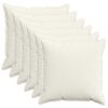 vidaXL Housse de coussin 6 pc HOUTEN Cr&egrave;me 60 x 60 cm velours c&ocirc;tel&eacute;