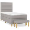 vidaXL Sommier &agrave; lattes de lit avec matelas Gris clair 80x200 cm Tissu