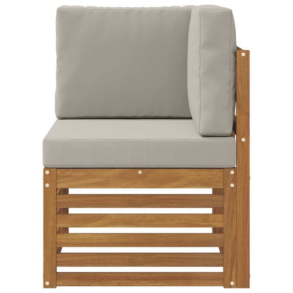 vidaXL Canap&eacute; d'angle ext&eacute;rieur Bois d'Acacia Massif Naturel