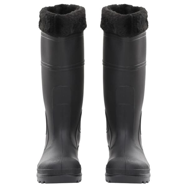 vidaXL Bottes de pluie avec chaussettes amovibles noir taille 40 PVC