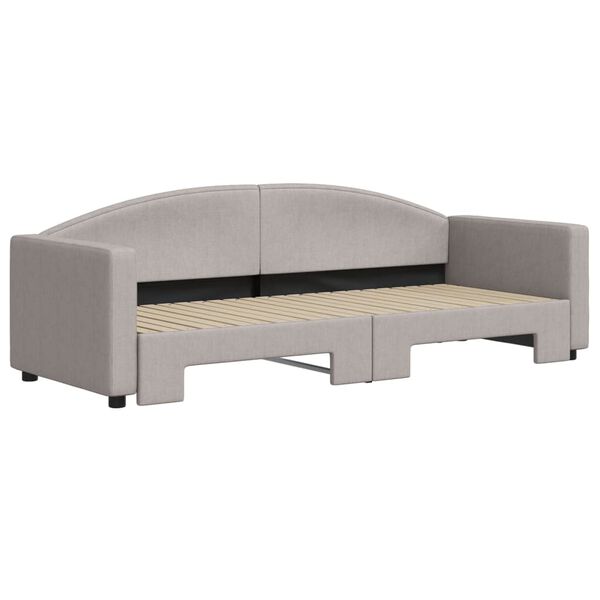 vidaXL Lit de jour avec gigogne sans matelas taupe 80x200 cm