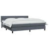 vidaXL Sommier &agrave; lattes de lit et matelas gris fonc&eacute; 180x210cm velours
