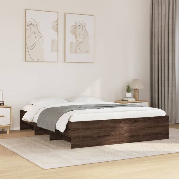 vidaXL Cadre de lit sans matelas ch&ecirc;ne marron 160x200 cm