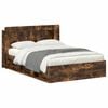 vidaXL Cadre de lit avec rangement Ch&ecirc;ne fum&eacute; 140 x 190 cm