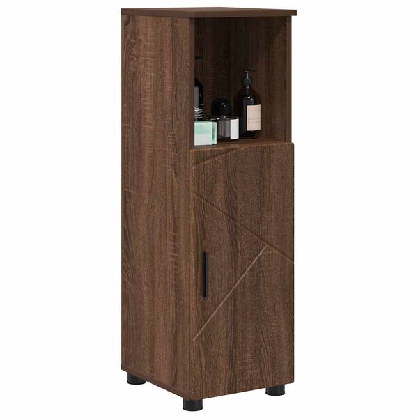 vidaXL Cabinet de salle de bain avec porte Ch&ecirc;ne brun 30 x 35 x 95 cm