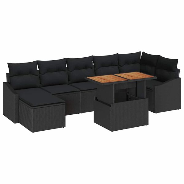 vidaXL Ensemble de salle &agrave; manger pour jardin 8 pcs Noir et Marron