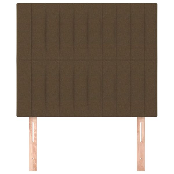 vidaXL T&ecirc;te de lit Marron fonc&eacute; 90x5x118/128 cm Tissu