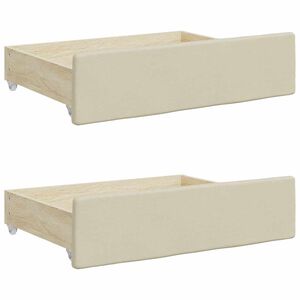 vidaXL Tiroirs de lit 2 pcs cr&egrave;me bois d'ing&eacute;nierie et similicuir