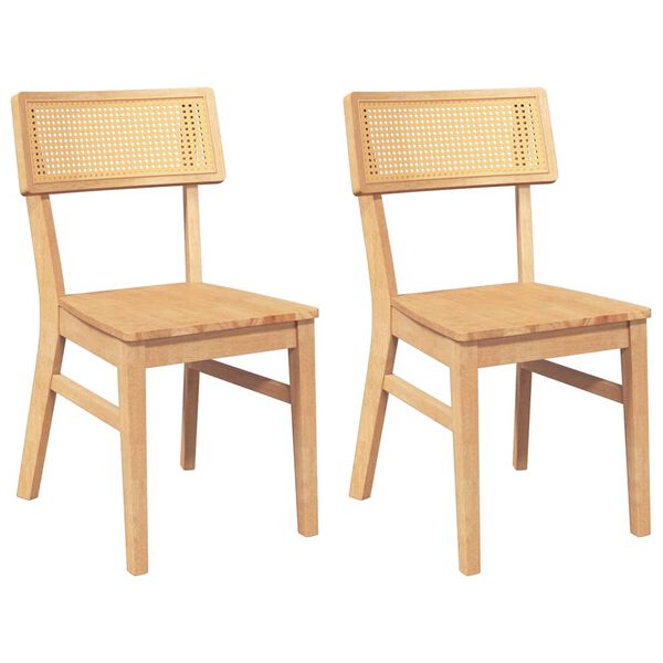 vidaXL Chaises &agrave; manger 2 pcs bois massif caoutchouc