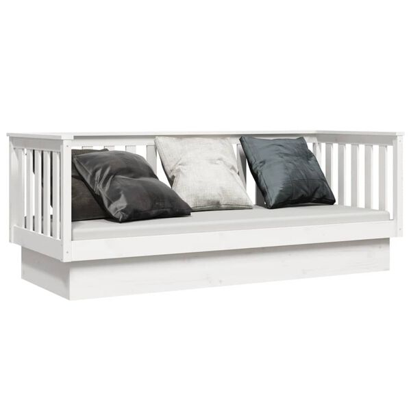 vidaXL Lit de jour sans matelas blanc 75x190 cm bois de pin massif