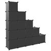 vidaXL Cubes de rangement 15 pcs avec portes Noir PP