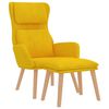 vidaXL Chaise de d&eacute;tente et repose-pied Jaune moutarde Velours
