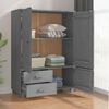 vidaXL Garde-robe HAMAR Gris fonc&eacute; 99x45x137 cm Bois massif de pin