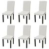 vidaXL Housses de chaise &eacute;lastiques droites 6 pcs Cr&egrave;me