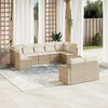 vidaXL Salon de jardin avec coussins 9 pcs beige r&eacute;sine tress&eacute;e