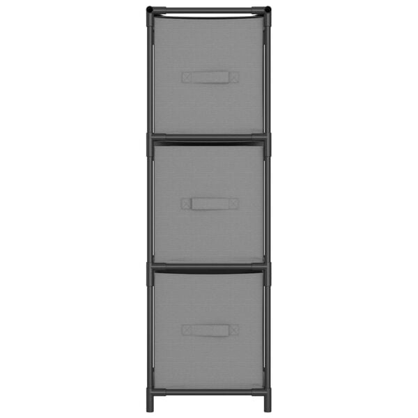 vidaXL Armoire de rangement 3 tiroirs en tissu Gris 34x34x101 cm Acier