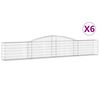 vidaXL Paniers à gabions arqués 6 pcs 400x30x60/80 cm Fer galvanisé