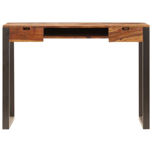 vidaXL Bureau 110x55x78 cm Bois solide de Sesham Acier