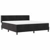 vidaXL Lit &agrave; ressorts avec matelas Noir 200 x 180 cm Velours