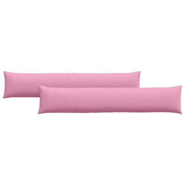 vidaXL Coussins de canapé 2 pcs Rose 200 x 40 cm tissu