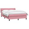 vidaXL Sommier &agrave; lattes de lit avec matelas rose 160x210 cm velours