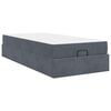 vidaXL Cadre de lit avec matelas avec matelas 2 pcs Gris Fonc&eacute; Velours