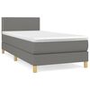vidaXL Sommier &agrave; lattes de lit et matelas Gris fonc&eacute; 90x190 cm Tissu