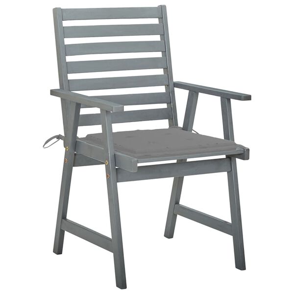 vidaXL Chaises &agrave; manger d'ext&eacute;rieur et coussins lot de 8 Acacia massif